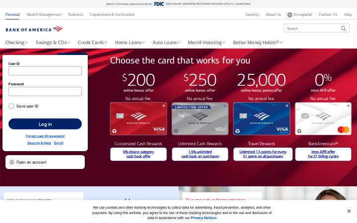 bankofamerica.com homepage