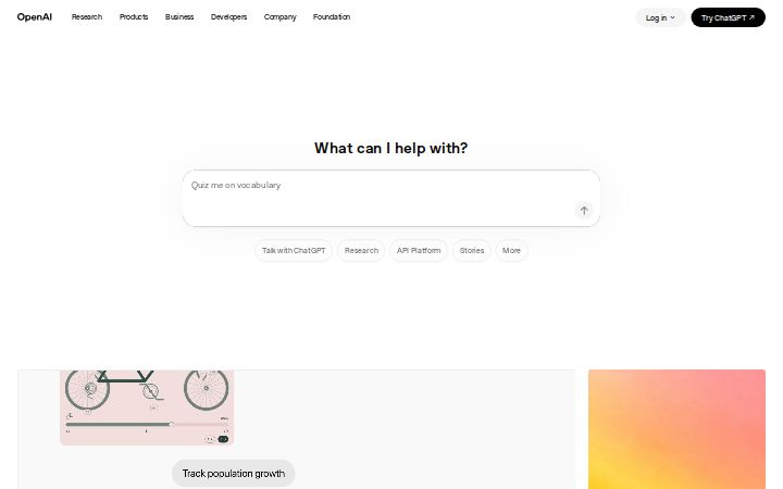 openai.com homepage