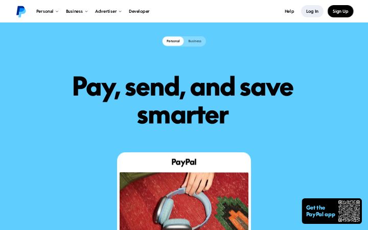 paypal.com homepage